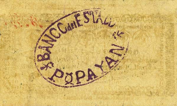 Back of Colombia pS491: 10 Centavos from 1900