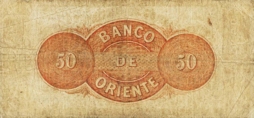 Back of Colombia pS696: 50 Centavos from 1900