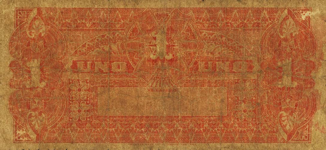 Back of Colombia pS761r: 1 Peso from 1886