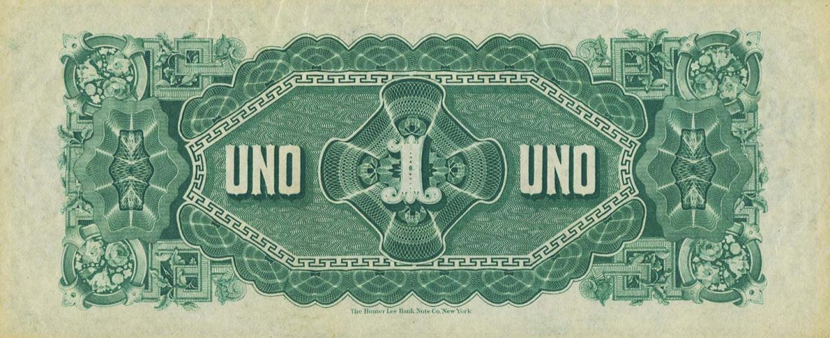 Back of Colombia pS807: 1 Peso from 1880