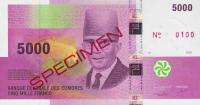 Gallery image for Comoros p18s: 5000 Francs