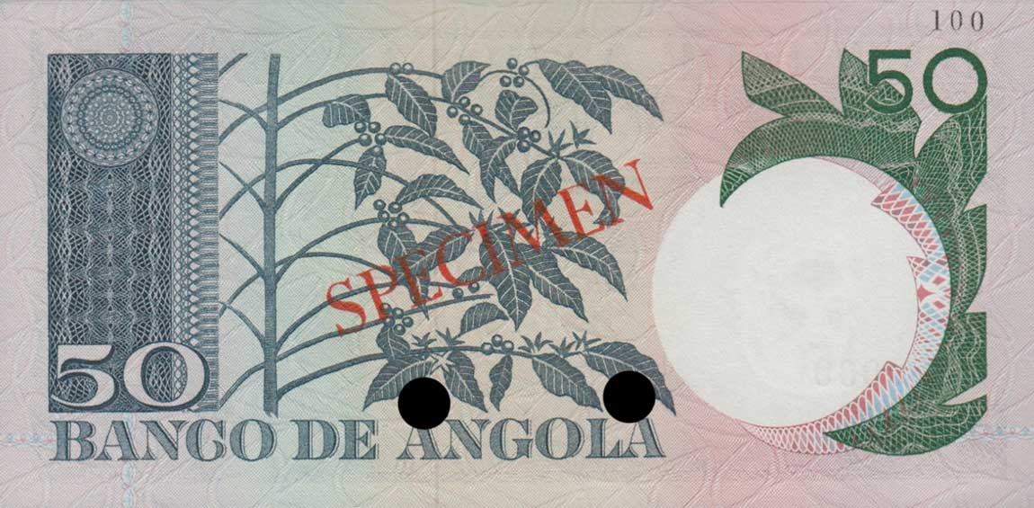 Back of Angola p105ct: 50 Escudos from 1973
