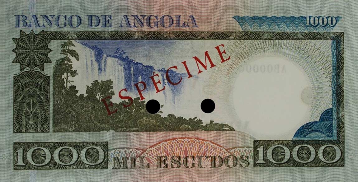 Back of Angola p108s: 1000 Escudos from 1973