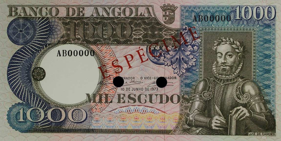 Front of Angola p108s: 1000 Escudos from 1973