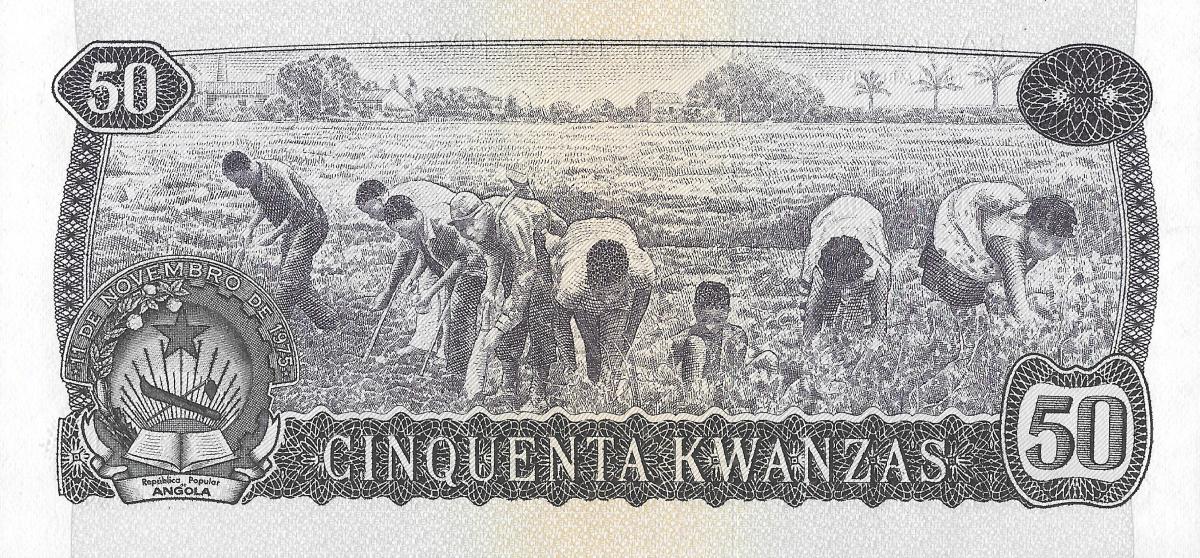 Back of Angola p110a: 50 Kwanzas from 1976
