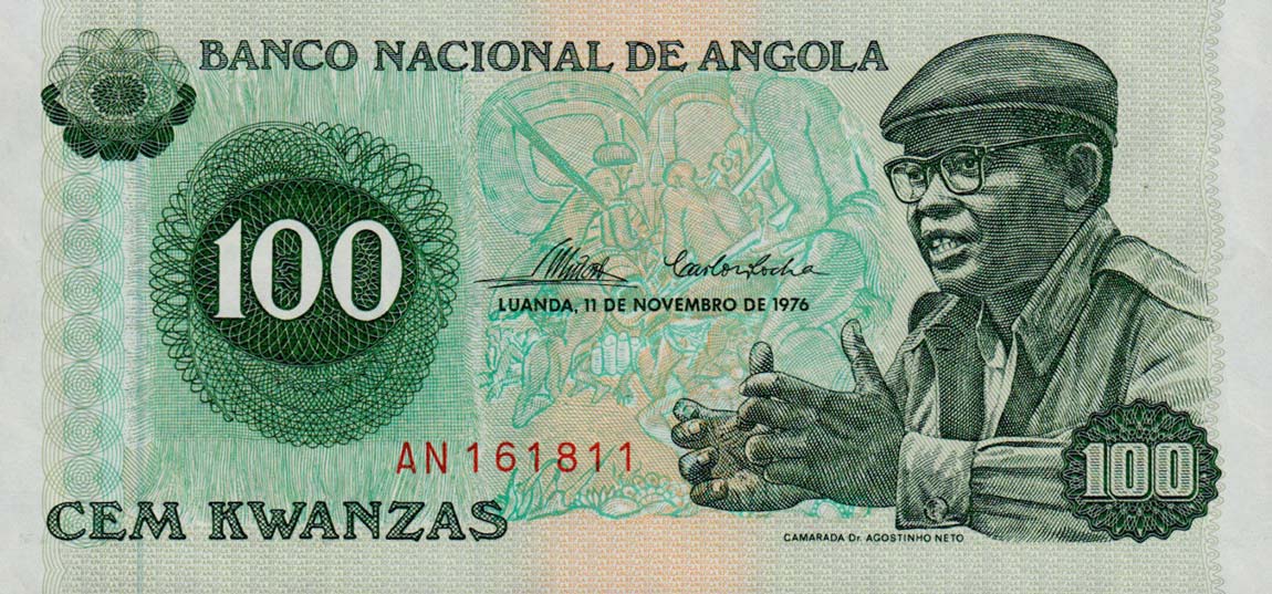 Front of Angola p111a: 100 Kwanzas from 1976