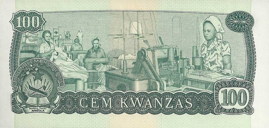 Back of Angola p115s: 100 Kwanzas from 1979