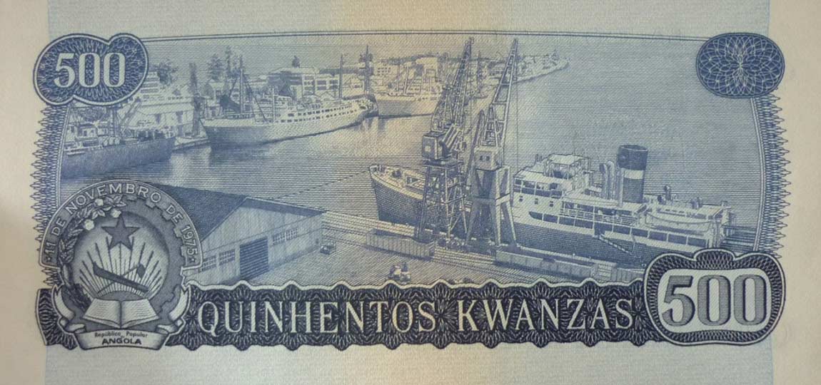 Back of Angola p116s: 500 Kwanzas from 1979