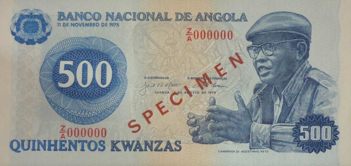 Front of Angola p116s: 500 Kwanzas from 1979