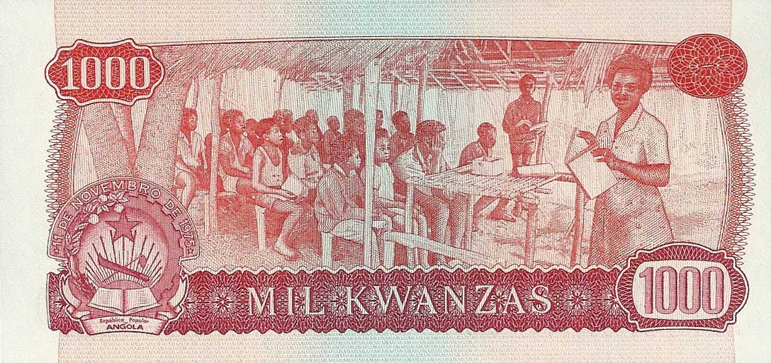 Back of Angola p117s: 1000 Kwanzas from 1979
