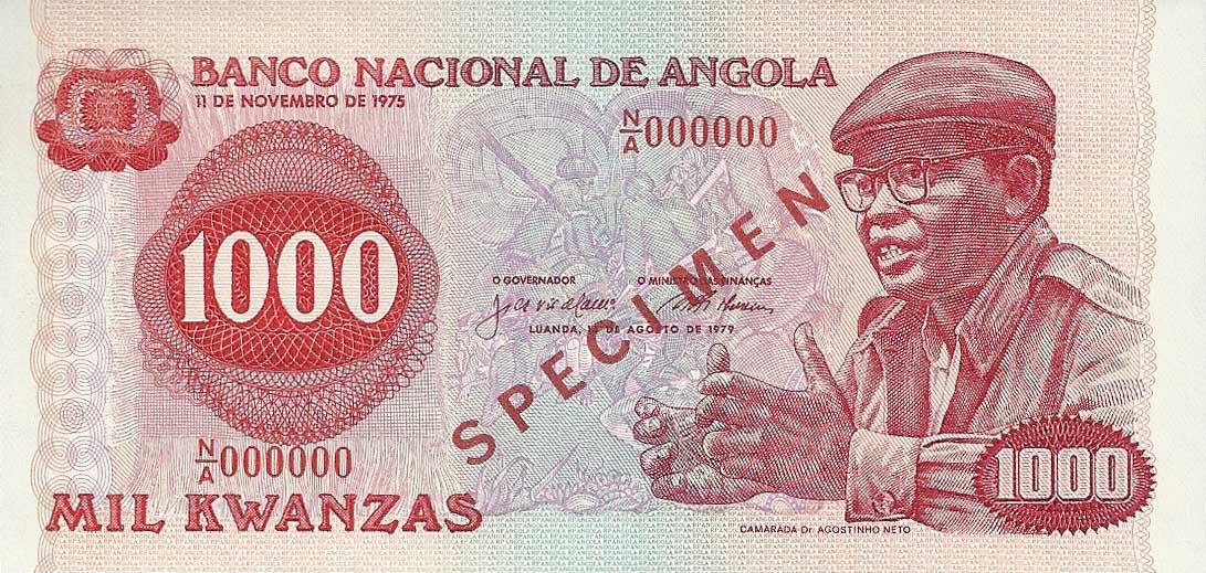 Front of Angola p117s: 1000 Kwanzas from 1979