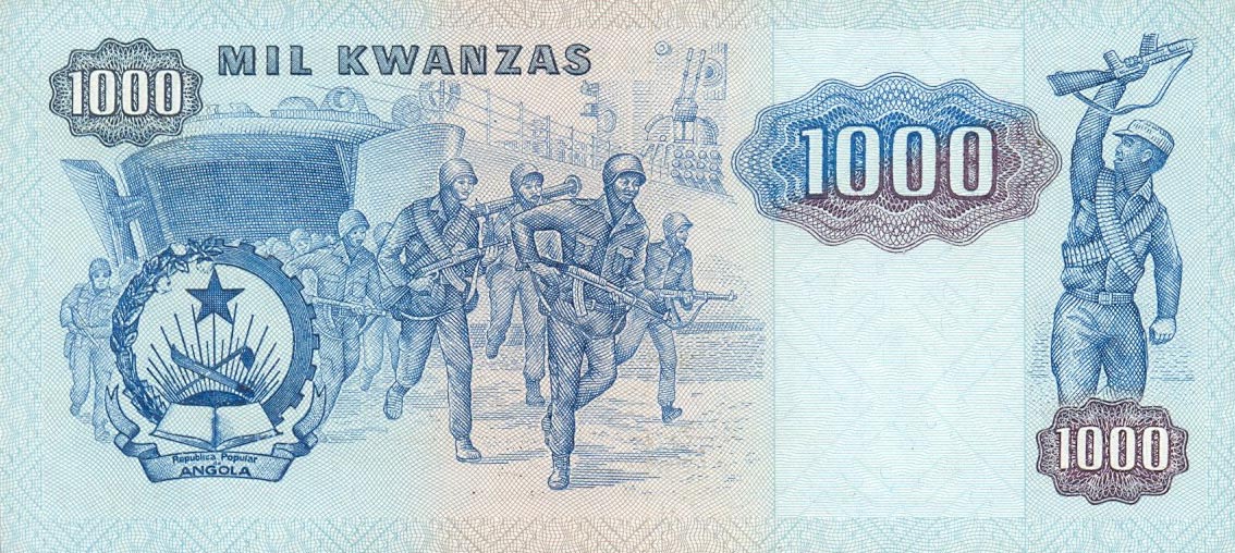 Back of Angola p121a: 1000 Kwanzas from 1984