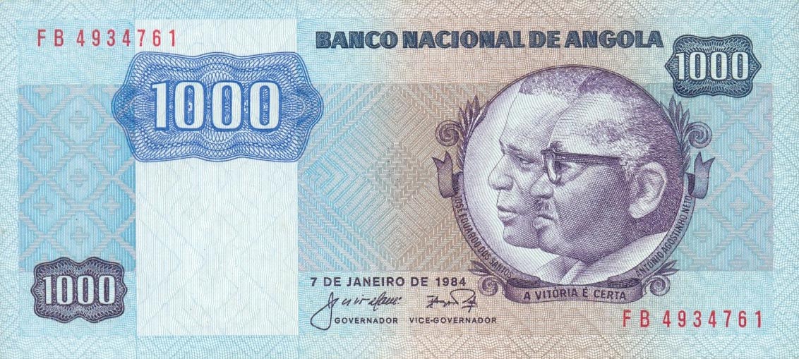 Front of Angola p121a: 1000 Kwanzas from 1984