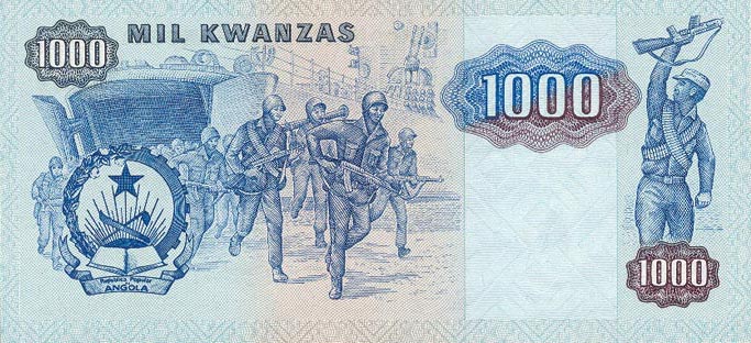 Back of Angola p121b: 1000 Kwanzas from 1987