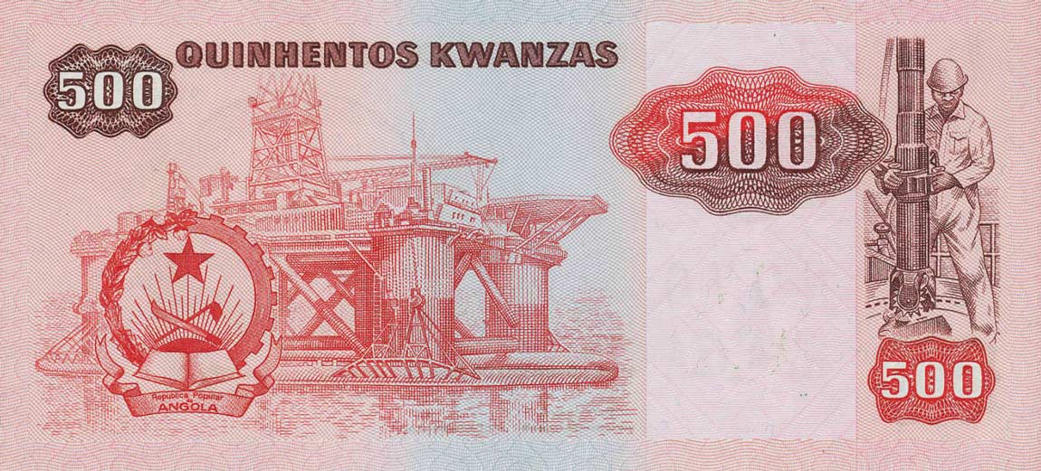 Back of Angola p123: 500 Novo Kwanza from 1991