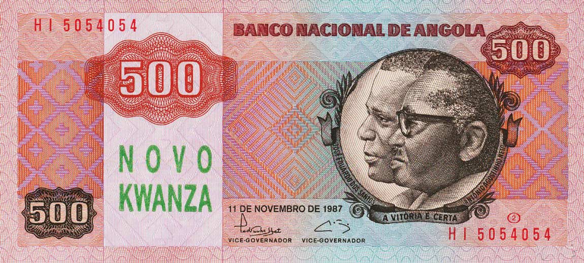 Front of Angola p123: 500 Novo Kwanza from 1991