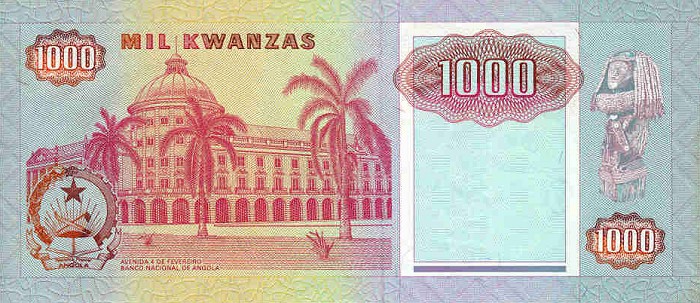 Back of Angola p129b: 1000 Kwanzas from 1991