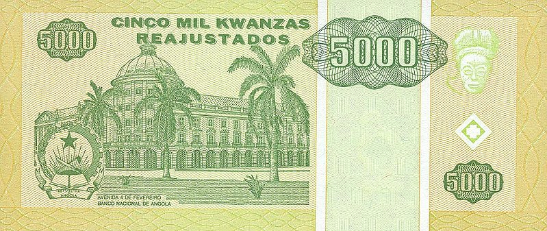 Back of Angola p136a: 5000 Kwanzas Reajustados from 1995