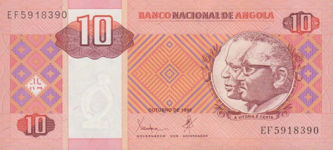 Front of Angola p145a: 10 Kwanzas from 1999