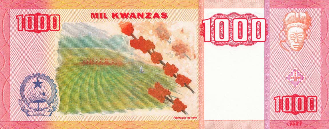 Back of Angola p150b: 1000 Kwanzas from 2011