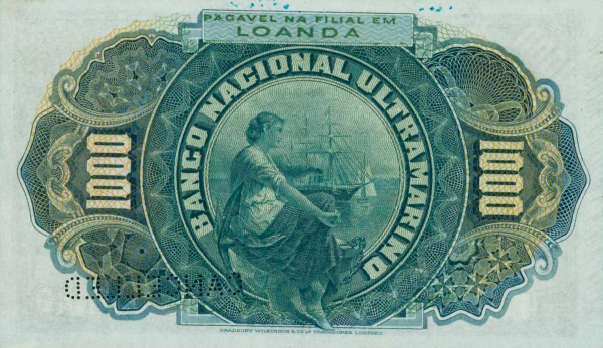 Back of Angola p28s: 1000 Reis from 1909