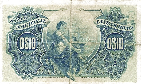 Back of Angola p39a: 10 Centavos from 1914