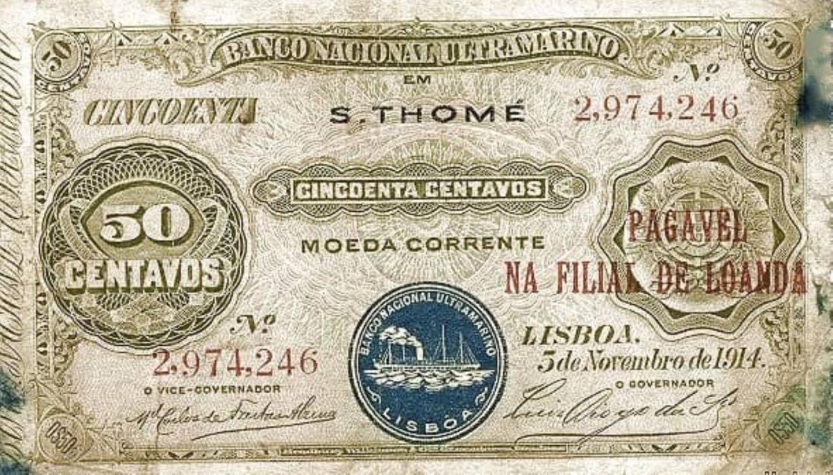Front of Angola p47: 50 Centavos from 1914