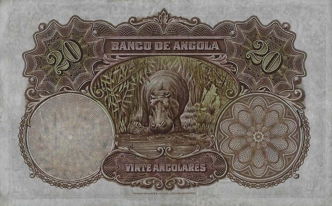 Back of Angola p73a: 20 Angolares from 1927