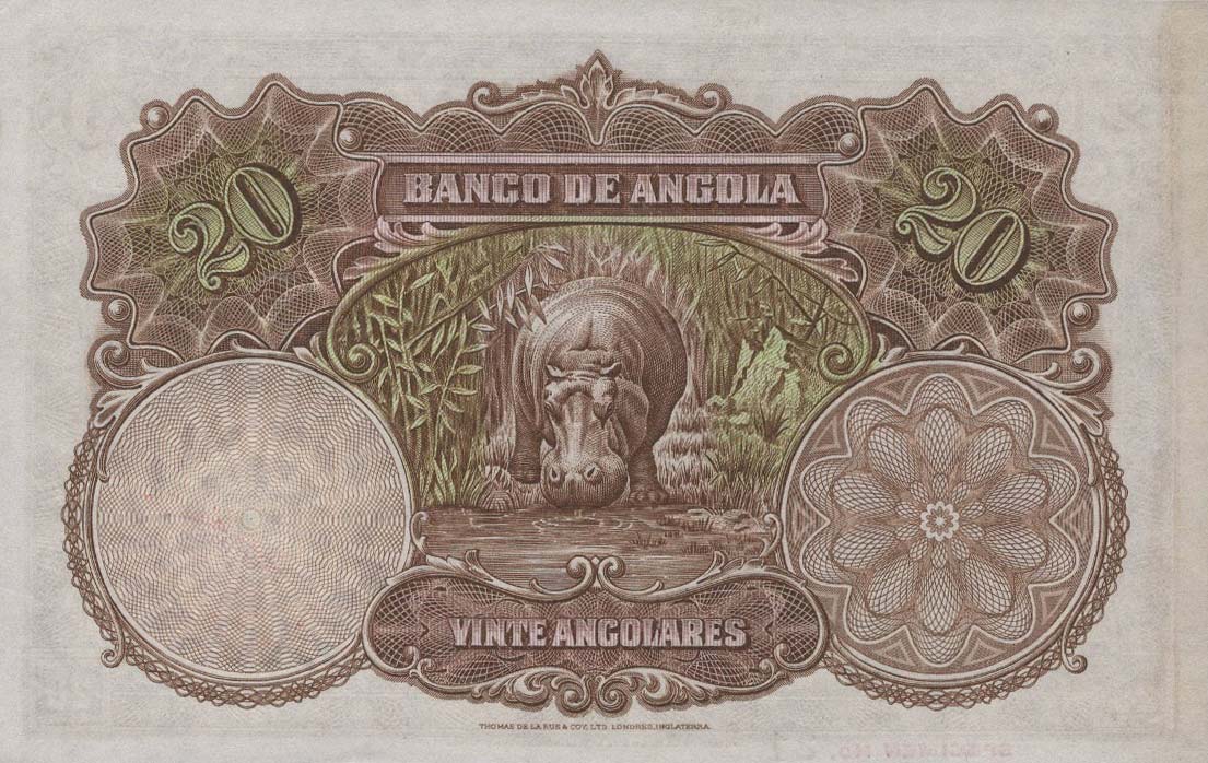 Back of Angola p73s: 20 Angolares from 1927