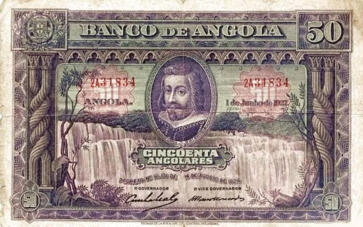 Front of Angola p74a: 50 Angolares from 1927
