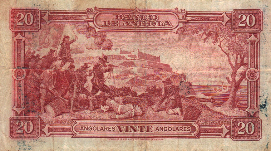 Back of Angola p83a: 20 Angolares from 1951