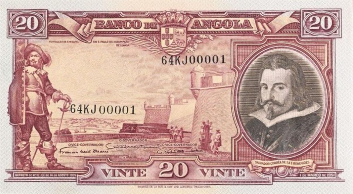 Front of Angola p83a: 20 Angolares from 1951