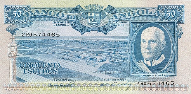 Front of Angola p93: 50 Escudos from 1962