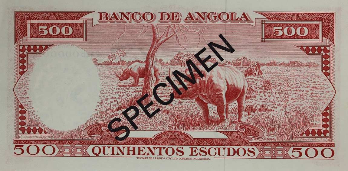 Back of Angola p97s: 500 Escudos from 1970