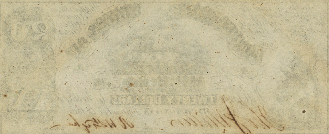 Back of Confederate States of America p31a: 20 Dollars from 1861