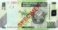 Gallery image for Congo Democratic Republic p101s: 1000 Francs