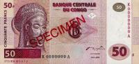 Gallery image for Congo Democratic Republic p91s: 50 Francs