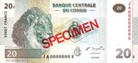 Gallery image for Congo Democratic Republic p94s: 20 Francs