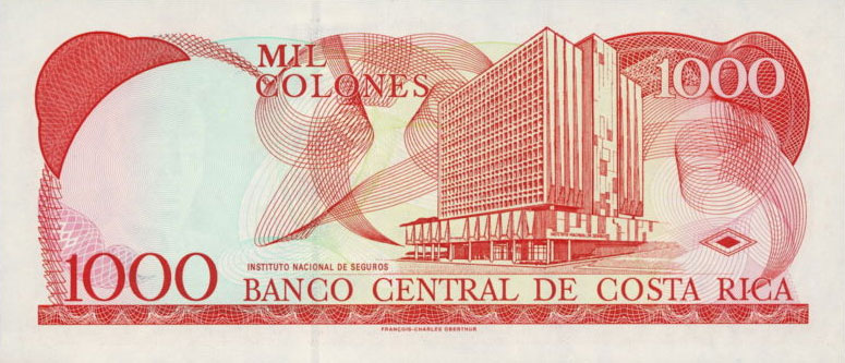 Back of Costa Rica p264d: 1000 Colones from 2003