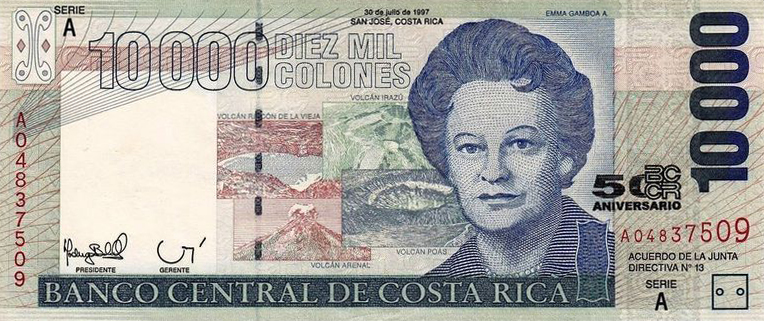 Front of Costa Rica p273a: 10000 Colones from 1997