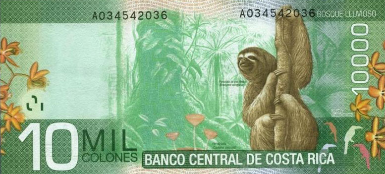 Back of Costa Rica p277a: 10000 Colones from 2009