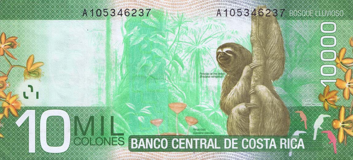 Back of Costa Rica p277b: 10000 Colones from 2014