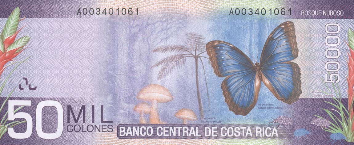 Back of Costa Rica p279a: 50000 Colones from 2010