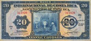 p192b from Costa Rica: 20 Colones from 1938