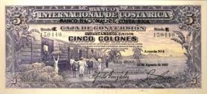 Gallery image for Costa Rica p198a: 5 Colones