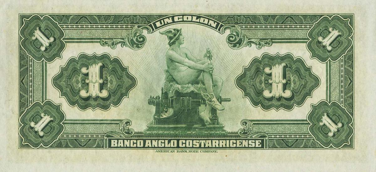 Back of Costa Rica pS121s2: 1 Colon from 1917