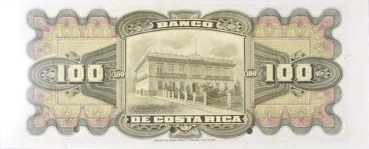 Back of Costa Rica pS177s1: 100 Colones from 1901