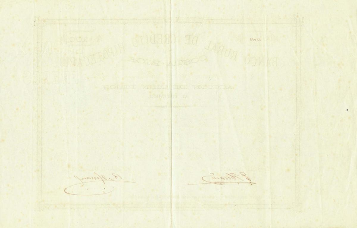 Back of Costa Rica pS218: 100 Pesos from 1873