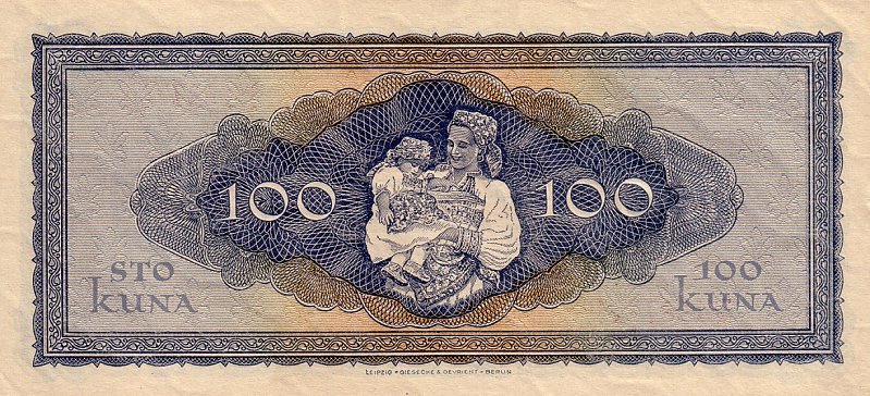 Back of Croatia p11a: 100 Kuna from 1943