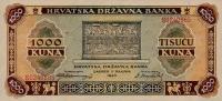 p12a from Croatia: 1000 Kuna from 1943